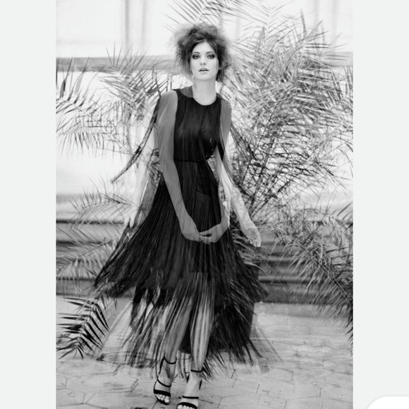 H&M Conscious Collection Rare Blk LImited Edition Fringe NWOT Dress Sz 6-8 Med - Picture 1 of 16